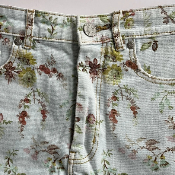 Rebecca Taylor LA VIE Belle Bouquet Floral Print Boho Cut Off Denim Shorts Sz 25 - Picture 5 of 11